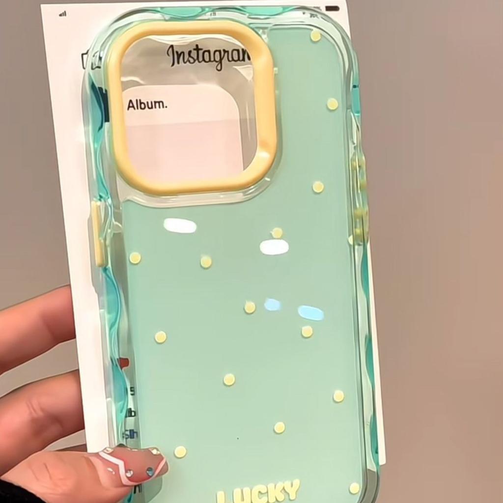 Macaron Color 2-in-1 Mobile Phone Leather Case for Apple Mobile Phone Case New Mobile Phone Protective Case Polka Dot Fashion