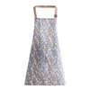 Canvas Apron with Floral Print Breathable Adjustable Straps Cooking Apron Water-Resistant Oil-Proof Kitchen Apron for Cooking Baking Gardening