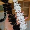 1yards 5.5cm Water-soluble Peal Beaded Flower Lace Trim DIY Clothing Wedding Veil Accessory Ribbon Lace Trimming