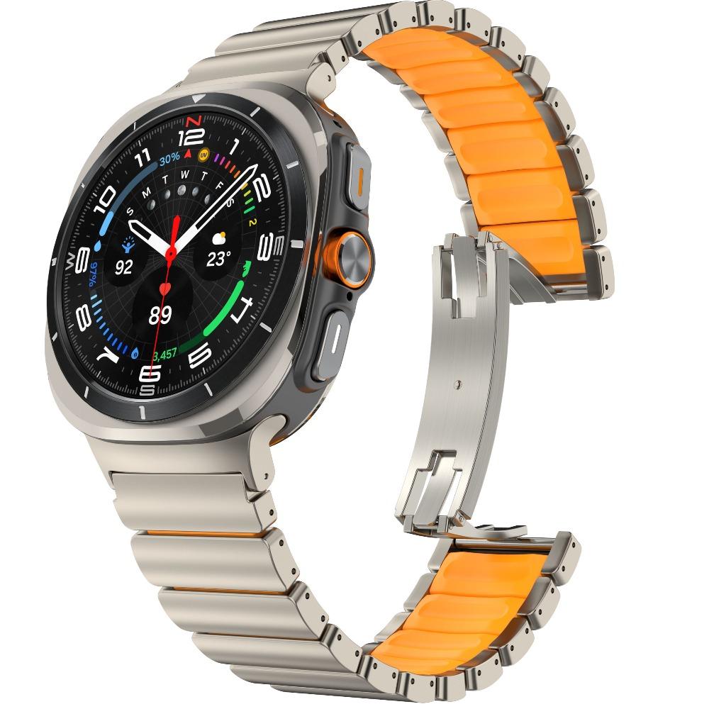 Titanium Rubber Strap for Samsung Galaxy Watch Ultra 2025 47mm Luxury Metal Band Correa For samsung GALAXY ULTRA 7 47MM Bracelet
