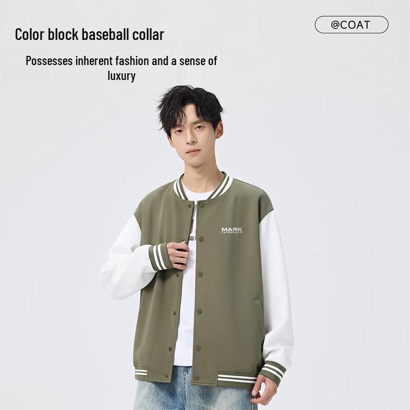 Mark Hua Fei Men's Loose-Fit Korean Style Baseball Jacket