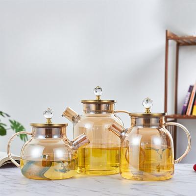 High Temperature Resistant Household Beverage Pot Glass Juice Pot Large Capacity Lemon Water Kettle Transparent Tea Cold Water Kettle