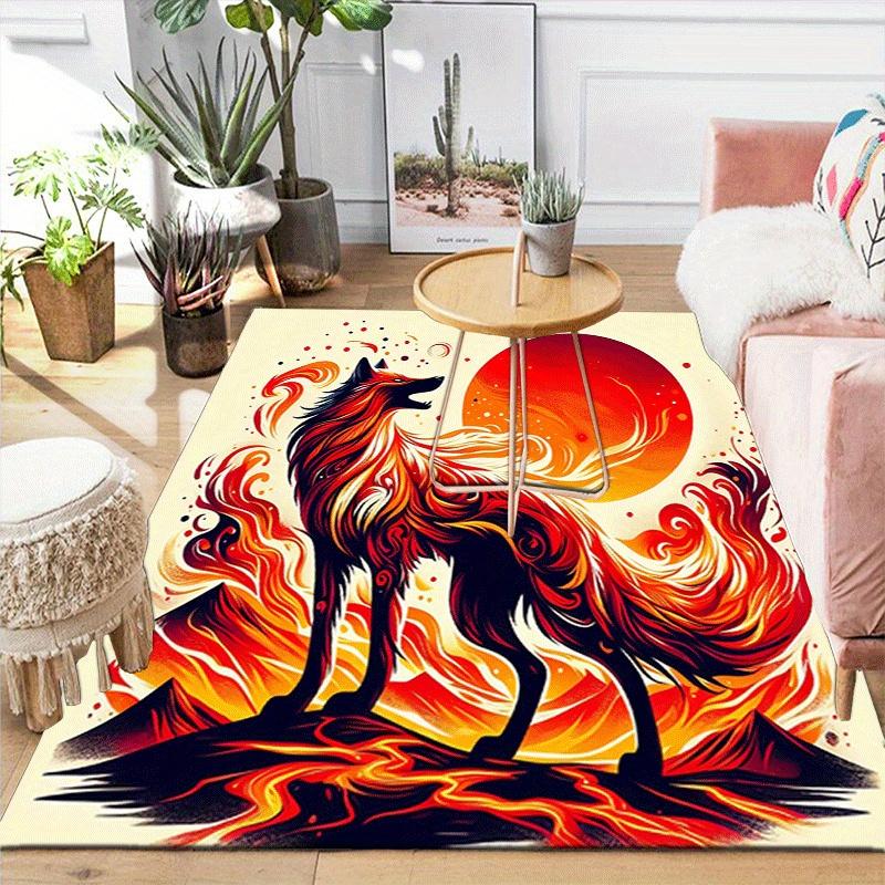 1pc Firefox Print, Design Indoor Area Rug, Soft, Anti-Slip, and Durable Gaming Room Decor for Bedroom, Living Room, and Exercise Rugs, Perfe