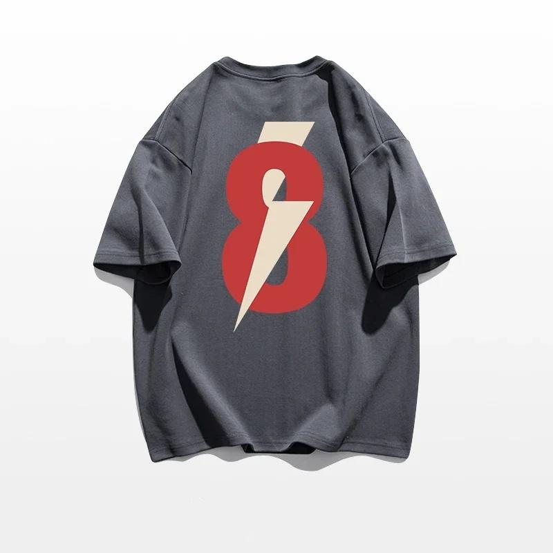 Хлопковая футболка с короткими рукавами для мужчин, летняя футболка оверсайз в стиле хип-хоп, повседневный топ с половиной рукавов S