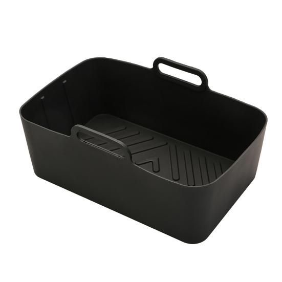 

Силіконова вкладка для аерофритюрниці, харчова, антипригарна, термостійка, багаторазова, вкладиш для форми для випікання, безпечна для посудомийної машини, вставка для кошика фритюрниці чорний