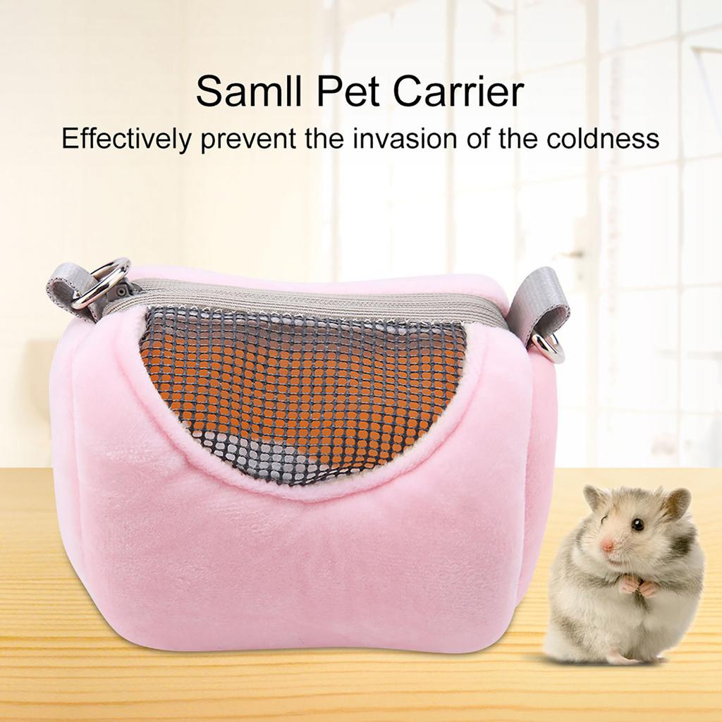 Breathable Pet Small Animal Carrier Hamster Travel Bag Reptile Outdoor Bag Pink