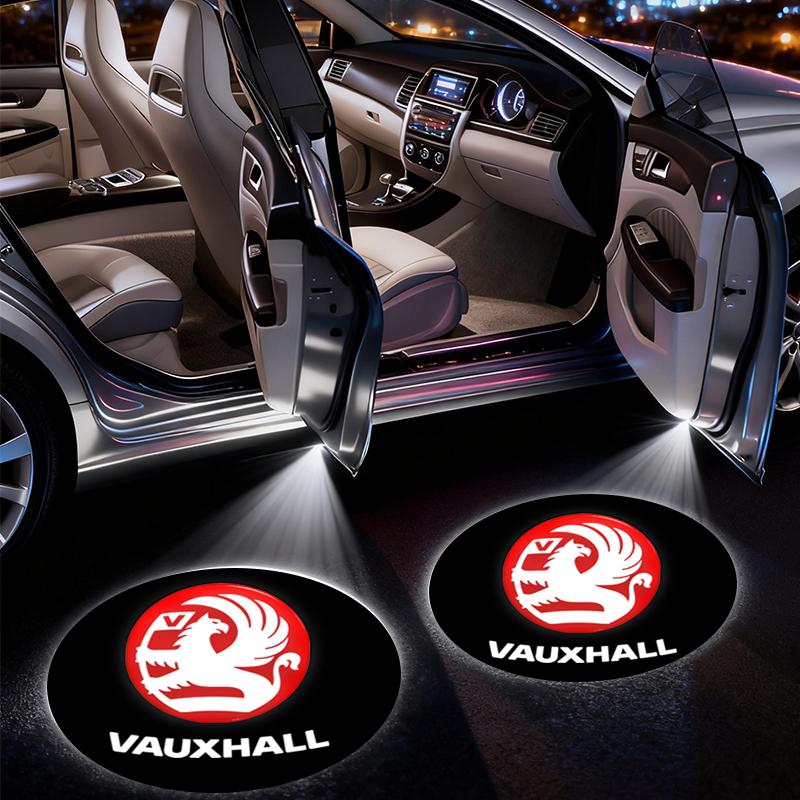 Car Door Welcome Lights No Drill Design HD Car Logo Projector Compatible Opel Vauxhall Corsa Astra Insignia Zafira Omega Mokka-e