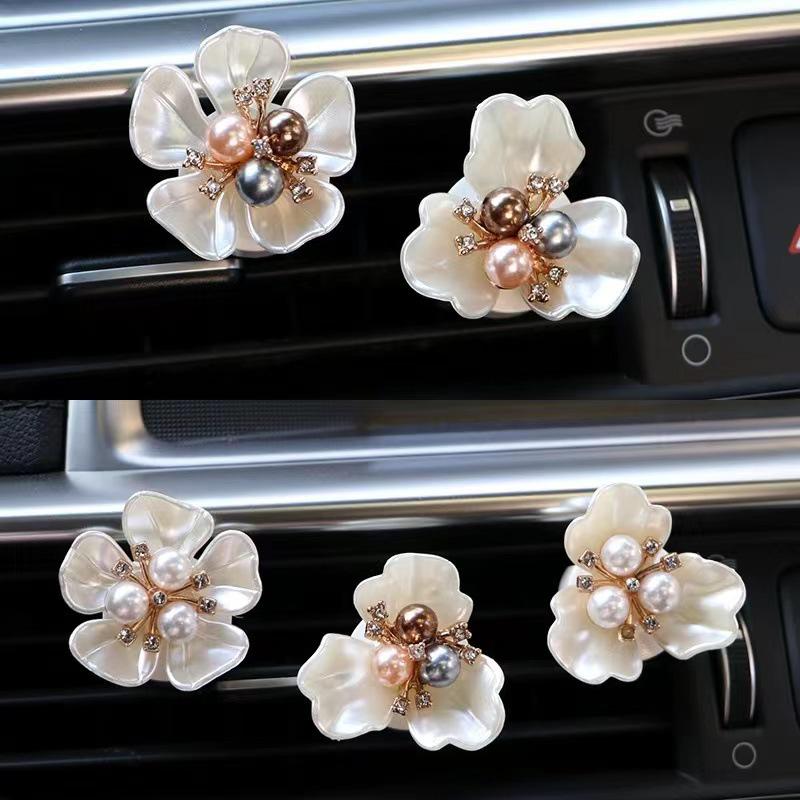 Car Interior Pearl Flower Vent Perfume Gift