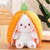 Brinquedo de Pelúcia Divertido Joy Kawaii Fruta Coelho Fofo Cenoura Morango Transformam-se em Coelho Brinquedo de Pelúcia Presente de Aniversário de Natal para Crianças