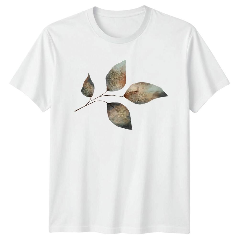 Earthy Botanical Leaves Unisexs TShirt Watercolor Botanical Birthday Gift For Her S