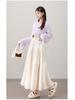 2025 Fall/Winter Layered Woolen Flare A-Line Skirt - Slimming, High-Waist, Long Design