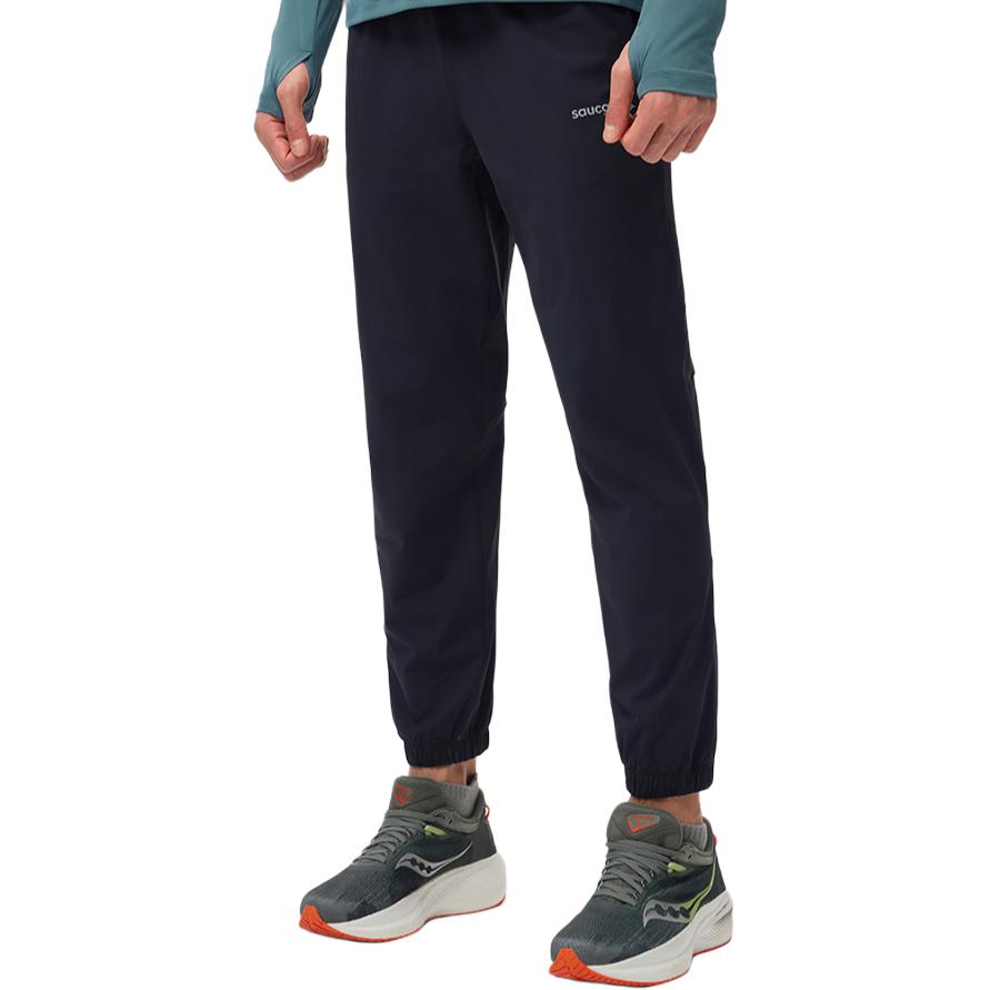 SAUCONY Letter Pattern Elastic Running Knit Pants Men Pants Black SC2249065A-BK01