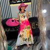 European and American Women's Clothing Summer New Fashion Loose Large Size Printing Suspender Casual Dress Long Dress