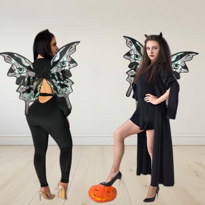 Feeënvleugels voor volwassen vrouwen Glanzende vlinder Cosplay Kostuum Organza Elf Engelenvleugel voor Halloween Feest Accessoire