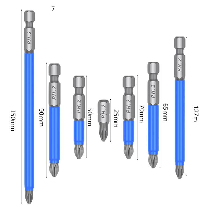 Cross Impact Screwdriver Bits Set Magnetic Batch Heads 25/50/65/70/90/127/150mm