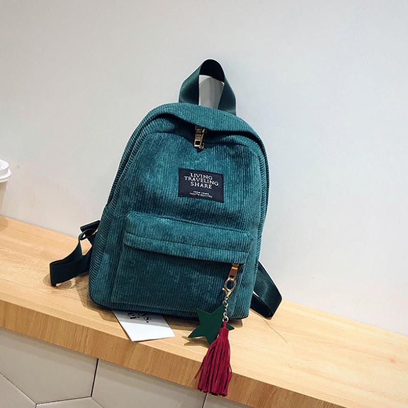 Lässiger weiblicher Rucksack Frauen College Schultaschen Reiserucksack Cord Umhängetaschen für Mädchen im Teenageralter Sport Rucksack