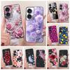 Hülle Für Motorola Edge 50 Fusion Cover XT2429-1 Beliebte Blume Weiche Schwarze Silikon Handyhüllen Für Motorola G96 5G MotoG96 Funda
