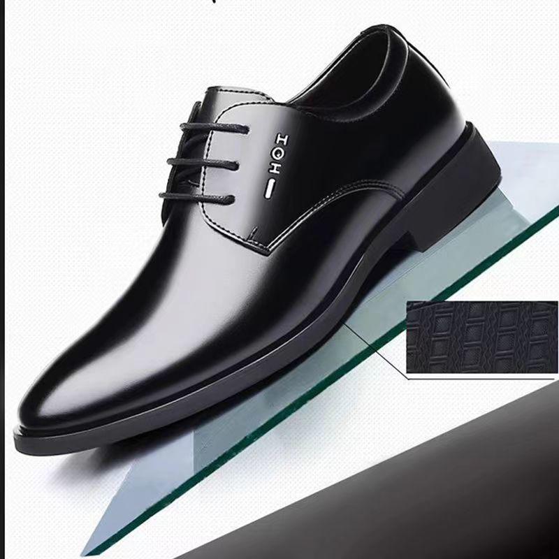 New Versatile Black Business Dress Leather Shoes Men's Lace-up Shoes Wedding Fashion Men's Shoes