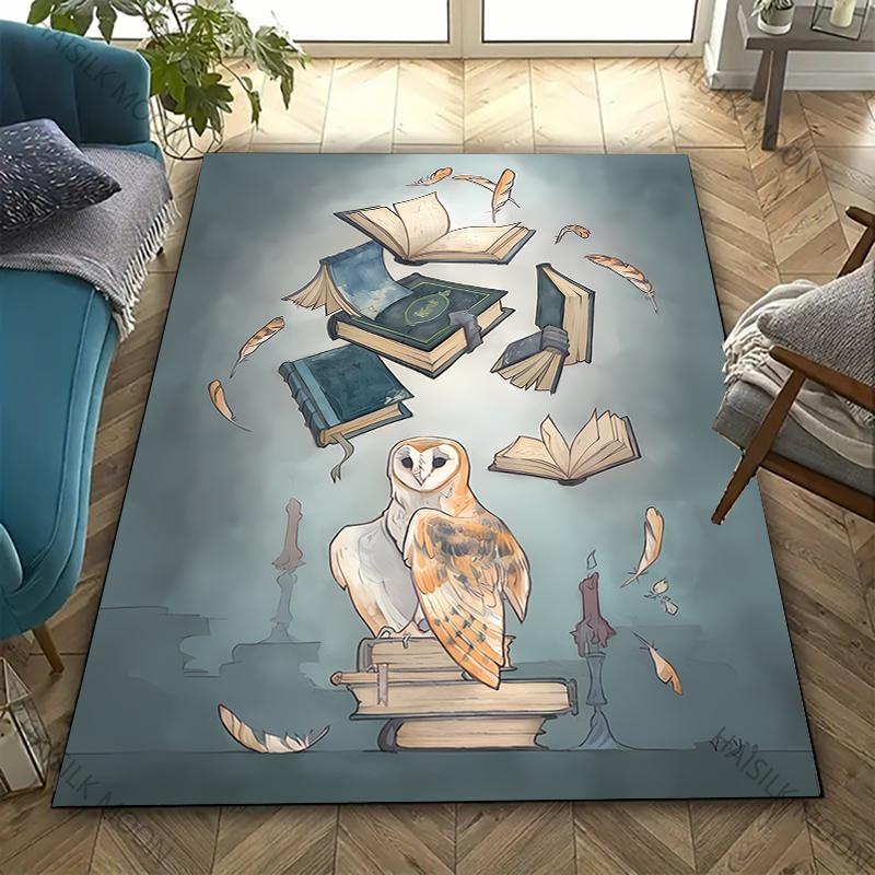 3D HD Printing Owl Print Rug Carpet for Bedroom Living Room Decor Area Rug for Sofa Washable Floor Mat Coffee Table Special Gift