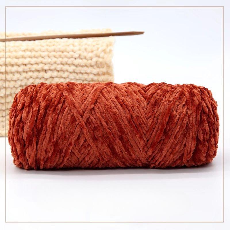 500g Chenille Soft Velvet Yarn Cotton Wool Yarn Crochet Yarn DIY Handmade Scarf Sweater Coat Blankets for Knitting Crafts
