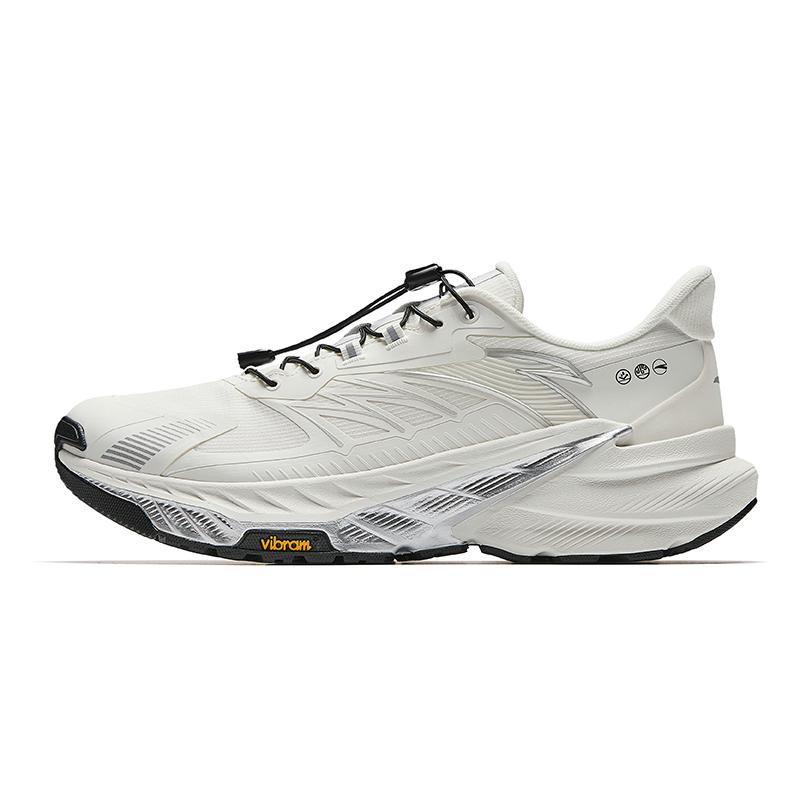 Anta Running Series Comfortable Shock Absorbing Durable Low Top Casual Running Shoes Men Sneakers White Silver 912535587-1