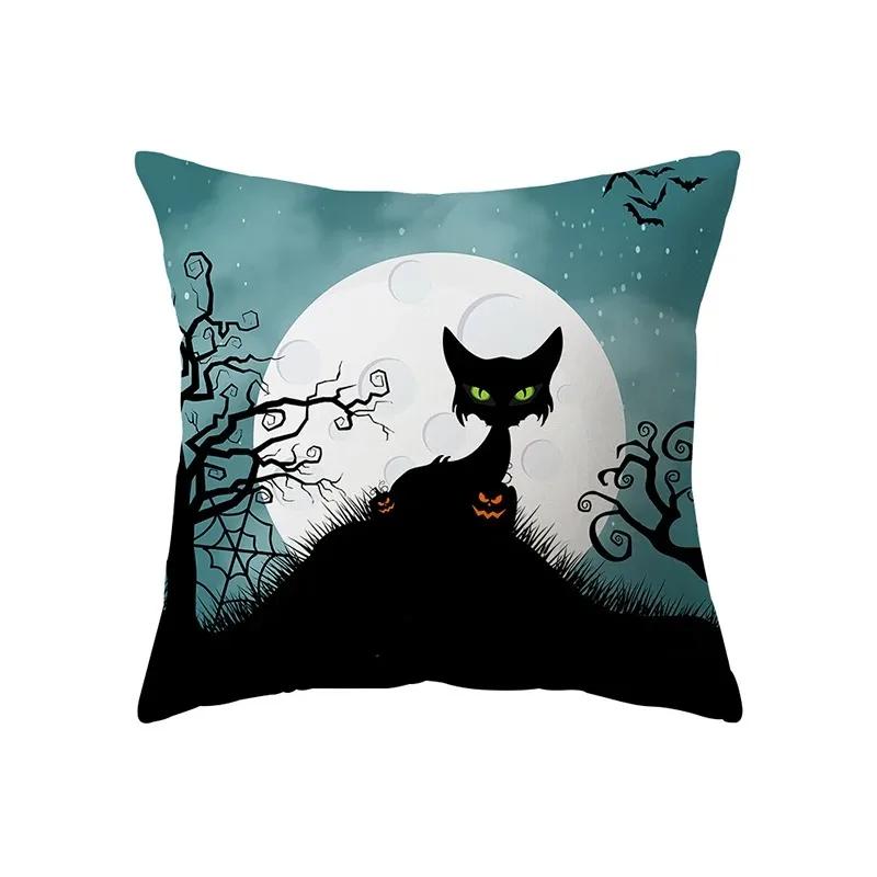 Decorative Halloween Themed Pillowcase, Haunted House, Office, Living Room, Sofa, Car