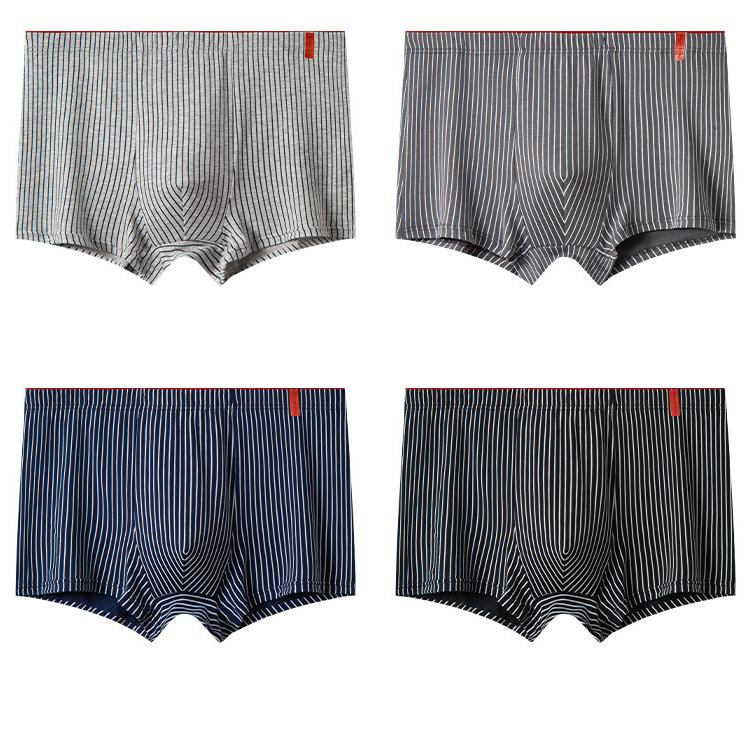 

Мужские дышащие трусы с полосками, средней посадки, большие плоские трусы, мужское дышащее нижнее белье 5XL