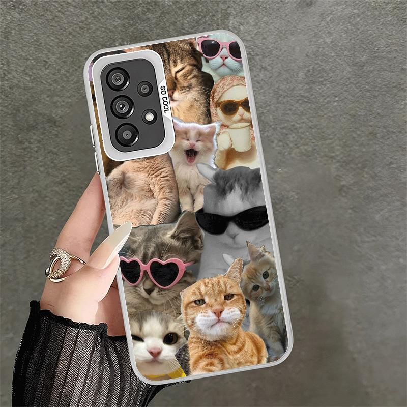 Crying Cats Combine Memes Shockproof Phone Case for Samsung A17 A16 A15 A14 A37 A57 A36 A56 A26 A35 A55 A25 A34 A54 A24 A13 A23