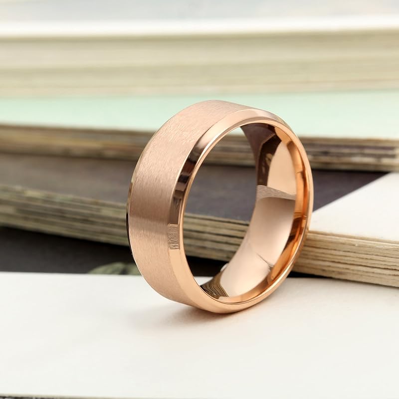 [Flongo] mens rings wedding ring stainless steel ring simple fashion 8MM proof of love key to happiness lightweight boy present valentine's day