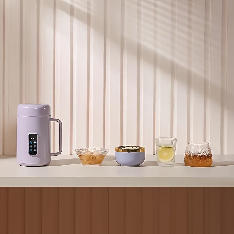 Versatile Electric Health Pot Compact Multi-Function For Cooking Rice Tea Soup & More 500W Power Ceramic Liner 12-Hour Timer Quiet Operation
