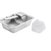 Stainless Steel Ice Cube Tray with Lever Handle Large Cubes Mold Whiskey Cocktail Ice Maker Vintage Inspired Kitchen Bar Essential