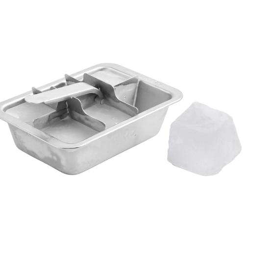 Stainless Steel Ice Cube Tray with Lever Handle Large Cubes Mold Whiskey Cocktail Ice Maker Vintage Inspired Kitchen Bar Essential