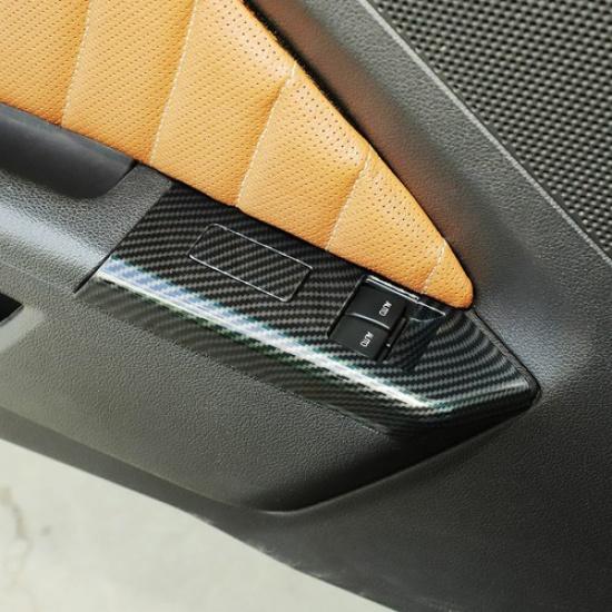 Window Lift Switch Button Trim Cover Decor Panel Carbon For Ford Mustang 2010-14