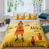 African Woman King Queen Duvet Cover Retro Exotic Tribal Black Girl Pattern Bedding Set Africa Polyester Quilt Cover Pillowcase
