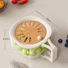 Fruit Basket Filter Water and Keep Fresh Two-in-one Dopamine Cute Household Drain Basket Thickened Dehydration with Cover