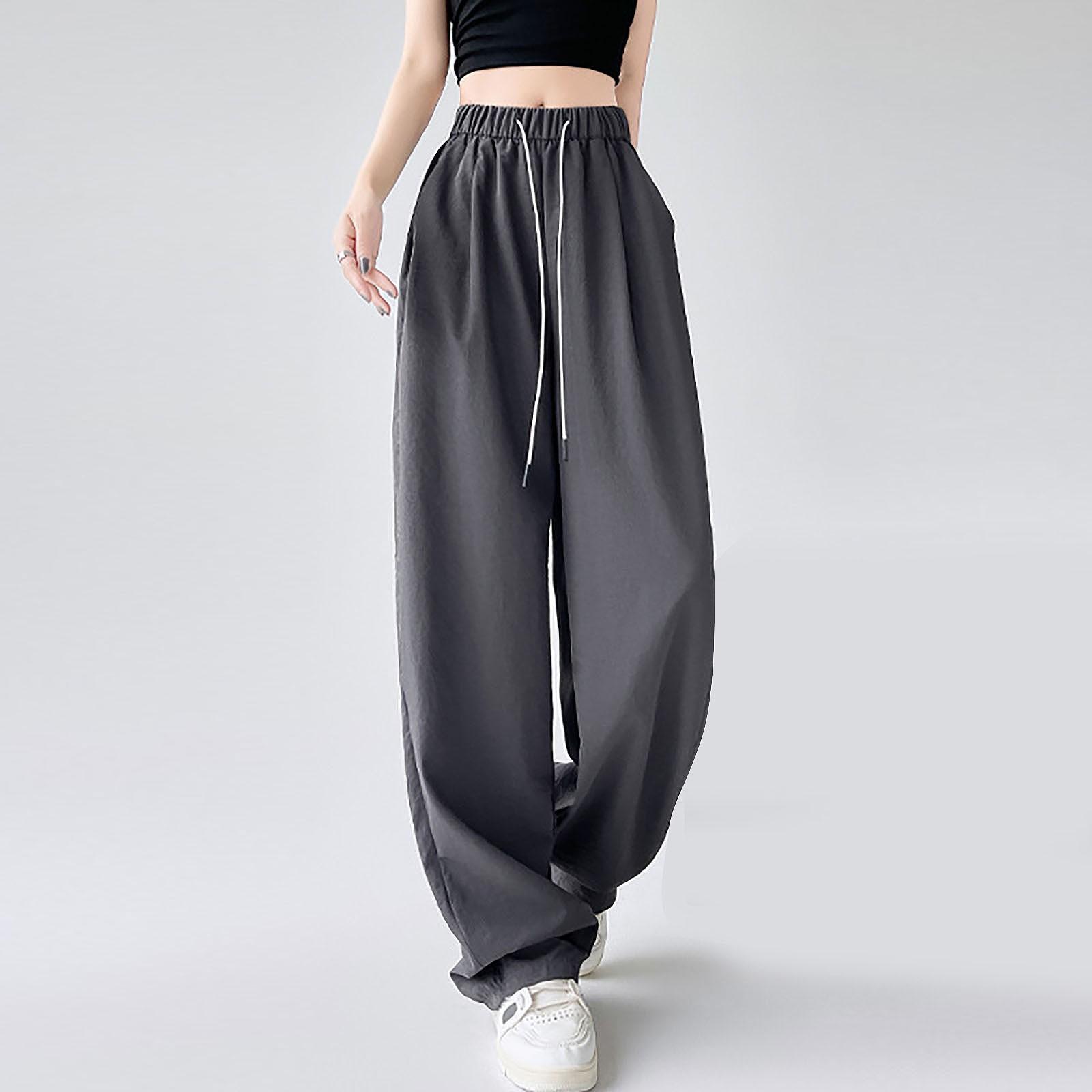 

Девочки Мода Повседневный Дизайн Sense Плиссированные Свободные Широкие Брюки На Шнуровке XL