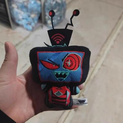 Poupées 10cm Hazbin Hotel Vox Lucifer Ko Peluche Porte-clés Kawaii Pendentif Sac Mignon Périphériques Anime Porte-clés Cadeau d'Anniversaire Fans