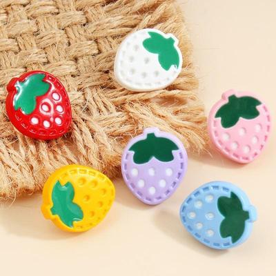 Children's Colorful Strawberry Button Cardigan Sweater