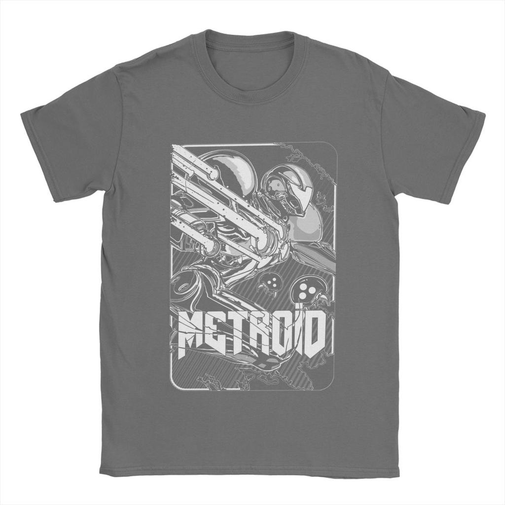 Super Metroid Men T Shirt Game Leisure Tee Shirt Short Sleeve Round Neck T-Shirt Cotton Plus Size Clothes