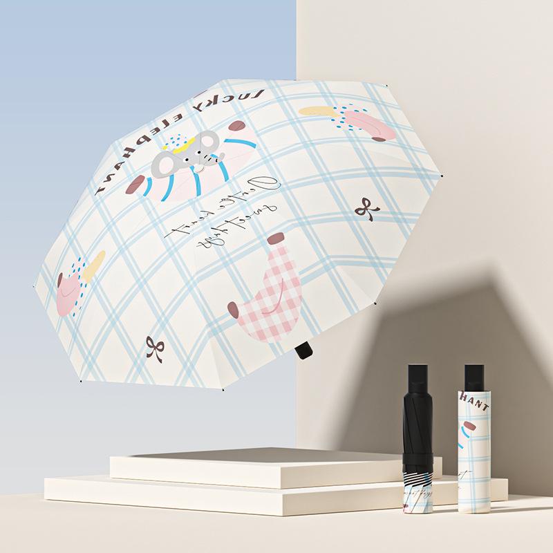 Sunscreen parasol three fold portable lady rich flower umbrella weather and rain dual-purpose self-opening oil painting sun flower umbrella