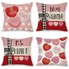 New Valentine's Day Cushion Cover Black and White Plaid Bow Cushion Cover Home Sofa Love Cushion Cover