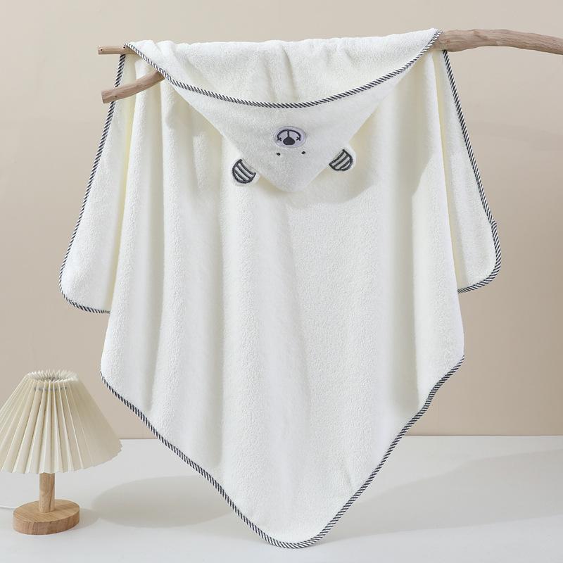 Baby Children Bath Towels Newborn Quilt Bag Towel Bag Quilt Coral Fleece Wrap Towel Embroidered Blanket Animal Eye Closed Hooded Cape