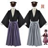 Demon Slayer Tanjiro Kamado Halloween Cosplay Costume Set Polyester Fabric Purple