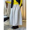 Louvre Winter Retro Floral Wool Tweed A-Line Midi Skirt for Women