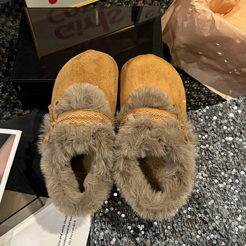 

Women s fur one thick bottom winter fur mouth lightweight warm snow boots non-slip wear-resistant casual sneakers cotton boots 40 верблюд