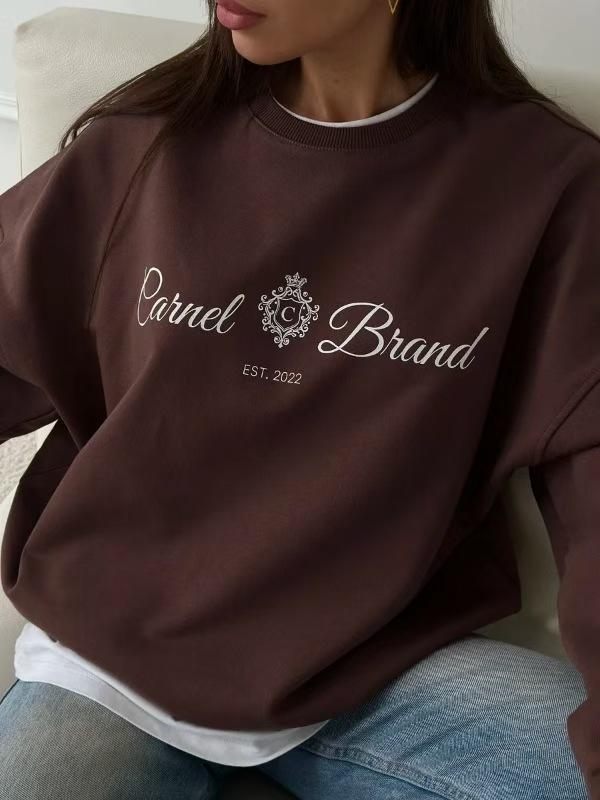 Trendy Retro Letter Print Loose-Fit Hoodie: Casual American Autumn/Winter Fashion