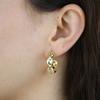18K Gold Plated Geometric Oval Beaded Link Chain 5A CZ 24MM Hoop Earring for Women