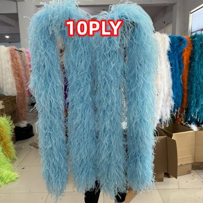 DIY 2Meters Fluffy Ostrich Feathers Boa 1Ply To 20Ply Thick High Quality Feathers Shawl for Wedding Dress Decor Customized DIY Scarf