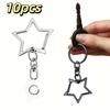 10pcs DIY Crafts Star Keyring Pendant Zinc Alloy Lobster Clasp New Key Chain Key Ring