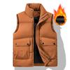 Men's Stand Collar Sleeveless Cotton Vest - Thick, Warm Casual Jacket for Autumn/Winter